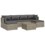 Set de muebles de jardín 7 pzas y cojines ratán sintético gris de vidaXL, Conjuntos de jardín - Ref: Foro24-3157322, Precio: ...