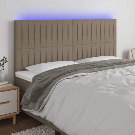 Cabecero con luces LED tela gris taupe 180x5x118/128 cm de vidaXL, Cabeceros y pies de cama - Ref: Foro24-3122680, Precio: 12...