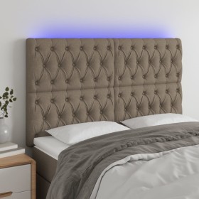 Cabecero con luces LED tela gris taupe 160x7x118/128 cm de vidaXL, Cabeceros y pies de cama - Ref: Foro24-3122770, Precio: 15...