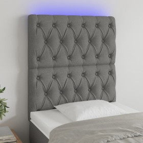 Kopfteil mit LED-Leuchten aus dunkelgrauem Stoff 80x7x118/128 cm von vidaXL, Kopf- und Fußteile - Ref: Foro24-3122735, Preis:...