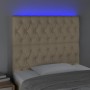 Kopfteil mit LED-Leuchten, cremefarbener Stoff, 100 x 7 x 118/128 cm von vidaXL, Kopf- und Fußteile - Ref: Foro24-3122755, Pr...