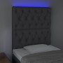 Headboard with LED lights dark gray fabric 80x7x118/128 cm by vidaXL, Headboards and footboards - Ref: Foro24-3122735, Price:...