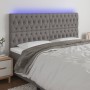 Kopfteil mit LED-Leuchten aus dunkelgrauem Stoff, 180 x 7 x 118/128 cm von vidaXL, Kopf- und Fußteile - Ref: Foro24-3122775, ...