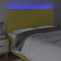 Headboard with LED lights green fabric 200x5x118/128 cm by vidaXL, Headboards and footboards - Ref: Foro24-3122691, Price: 11...