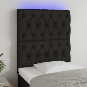 Headboard with LED lights black fabric 80x7x118/128 cm by vidaXL, Headboards and footboards - Ref: Foro24-3122736, Price: 82,...