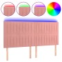 Pink velvet headboard with LED lights 160x5x118/128 cm by vidaXL, Headboards and footboards - Ref: Foro24-3122721, Price: 120...