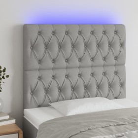 Cabecero con luces LED tela gris claro 100x7x118/128 cm de vidaXL, Cabeceros y pies de cama - Ref: Foro24-3122750, Precio: 90...