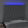 Headboard with LED lights light gray fabric 100x7x118/128 cm by vidaXL, Headboards and footboards - Ref: Foro24-3122750, Pric...