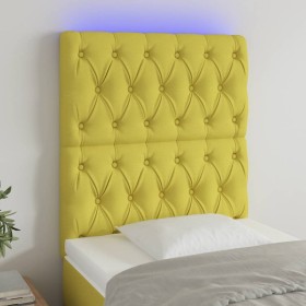 Cabecero con luces LED tela verde 80x7x118/128 cm de vidaXL, Cabeceros y pies de cama - Ref: Foro24-3122741, Precio: 72,99 €,...