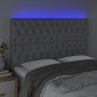 Headboard with LED lights light gray fabric 160x7x118/128 cm by vidaXL, Headboards and footboards - Ref: Foro24-3122766, Pric...