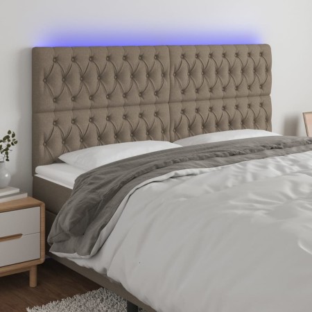 Headboard with LED lights taupe gray fabric 180x7x118/128 cm by vidaXL, Headboards and footboards - Ref: Foro24-3122778, Pric...