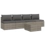 Set de muebles de jardín 5 pzas y cojines ratán sintético gris de vidaXL, Conjuntos de jardín - Ref: Foro24-3157370, Precio: ...