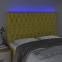 Headboard with LED lights green fabric 144x7x118/128 cm by vidaXL, Headboards and footboards - Ref: Foro24-3122765, Price: 12...