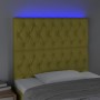 Cabecero con luces LED tela verde 100x7x118/128 cm de vidaXL, Cabeceros y pies de cama - Ref: Foro24-3122757, Precio: 77,92 €...