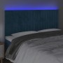 Kopfteil mit LED-Beleuchtung, dunkelblauer Samt, 200 x 5 x 118/128 cm von vidaXL, Kopf- und Fußteile - Ref: Foro24-3122732, P...