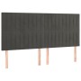 Headboard with LED lights dark gray velvet 160x5x118/128 cm by vidaXL, Headboards and footboards - Ref: Foro24-3122717, Price...