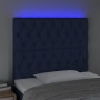 Headboard with LED lights blue fabric 100x7x118/128 cm by vidaXL, Headboards and footboards - Ref: Foro24-3122756, Price: 96,...