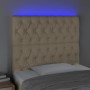 Kopfteil mit LED-Leuchten, cremefarbener Stoff, 90 x 7 x 118/128 cm von vidaXL, Kopf- und Fußteile - Ref: Foro24-3122747, Pre...