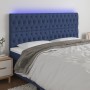 Headboard with LED lights blue fabric 180x7x118/128 cm by vidaXL, Headboards and footboards - Ref: Foro24-3122780, Price: 165...