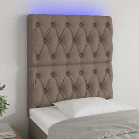 Headboard with LED lights taupe gray fabric 80x7x118/128 cm by vidaXL, Headboards and footboards - Ref: Foro24-3122738, Price...