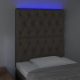 Headboard with LED lights taupe gray fabric 80x7x118/128 cm by vidaXL, Headboards and footboards - Ref: Foro24-3122738, Price...