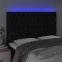 Cabecero con luces LED tela negro 160x7x118/128 cm de vidaXL, Cabeceros y pies de cama - Ref: Foro24-3122768, Precio: 154,64 ...