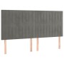 Light gray velvet headboard with LED lights 180x5x118/128 cm by vidaXL, Headboards and footboards - Ref: Foro24-3122722, Pric...