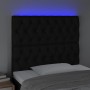 Headboard with LED lights black fabric 100x7x118/128 cm by vidaXL, Headboards and footboards - Ref: Foro24-3122752, Price: 78...