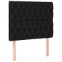 Headboard with LED lights black fabric 100x7x118/128 cm by vidaXL, Headboards and footboards - Ref: Foro24-3122752, Price: 78...