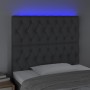 Kopfteil mit LED-Leuchten aus dunkelgrauem Stoff, 90 x 7 x 118/128 cm von vidaXL, Kopf- und Fußteile - Ref: Foro24-3122743, P...