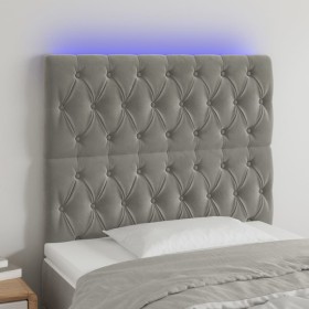 Cabecero con luces LED terciopelo gris claro 100x7x118/128 cm de vidaXL, Cabeceros y pies de cama - Ref: Foro24-3122802, Prec...