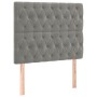 Headboard with LED lights light gray velvet 100x7x118/128 cm by vidaXL, Headboards and footboards - Ref: Foro24-3122802, Pric...