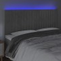 Headboard with LED lights light gray velvet 200x5x118/128 cm by vidaXL, Headboards and footboards - Ref: Foro24-3122728, Pric...