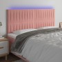 Pink velvet headboard with LED lights 200x5x118/128 cm by vidaXL, Headboards and footboards - Ref: Foro24-3122733, Price: 138...