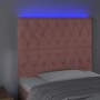 Pink velvet headboard with LED lights 100x7x118/128 cm by vidaXL, Headboards and footboards - Ref: Foro24-3122807, Price: 96,...