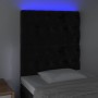 Cabecero con luces LED terciopelo negro 80x7x118/128 cm de vidaXL, Cabeceros y pies de cama - Ref: Foro24-3122792, Precio: 87...