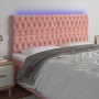 Cabecero con luces LED terciopelo rosa 200x7x118/128 cm de vidaXL, Cabeceros y pies de cama - Ref: Foro24-3122831, Precio: 17...