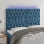 Headboard with LED lights dark blue velvet 144x7x118/128 cm by vidaXL, Headboards and footboards - Ref: Foro24-3122812, Price...