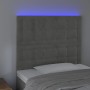 Kopfteil mit LED-Leuchten, hellgrauer Samt, 100 x 5 x 118/128 cm von vidaXL, Kopf- und Fußteile - Ref: Foro24-3122900, Preis:...