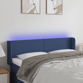 Blue fabric headboard with LED 147x16x78/88 cm by vidaXL, Headboards and footboards - Ref: Foro24-3122960, Price: 71,99 €, Di...