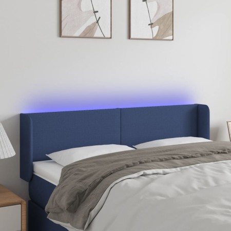 Cabecero con LED de tela azul 147x16x78/88 cm de vidaXL, Cabeceros y pies de cama - Ref: Foro24-3122960, Precio: 71,99 €, Des...