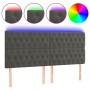 Dark gray velvet headboard with LED lights 180x7x118/128 cm by vidaXL, Headboards and footboards - Ref: Foro24-3122821, Price...