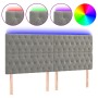 Light gray velvet headboard with LED lights 200x7x118/128 cm by vidaXL, Headboards and footboards - Ref: Foro24-3122826, Pric...