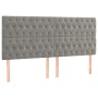 Light gray velvet headboard with LED lights 200x7x118/128 cm by vidaXL, Headboards and footboards - Ref: Foro24-3122826, Pric...