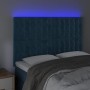 Cabecero con luces LED terciopelo azul oscuro 144x5x118/128 cm de vidaXL, Cabeceros y pies de cama - Ref: Foro24-3122910, Pre...