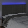 Headboard with LED lights dark gray velvet 200x5x118/128 cm by vidaXL, Headboards and footboards - Ref: Foro24-3122925, Price...