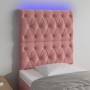 Cabecero con luces LED terciopelo rosa 80x7x118/128 cm de vidaXL, Cabeceros y pies de cama - Ref: Foro24-3122795, Precio: 81,...