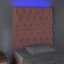 Pink velvet headboard with LED lights 80x7x118/128 cm by vidaXL, Headboards and footboards - Ref: Foro24-3122795, Price: 81,9...