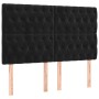 Black velvet headboard with LED lights 160x7x118/128 cm by vidaXL, Headboards and footboards - Ref: Foro24-3122816, Price: 15...