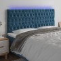 Headboard with LED lights dark blue velvet 200x7x118/128 cm by vidaXL, Headboards and footboards - Ref: Foro24-3122830, Price...